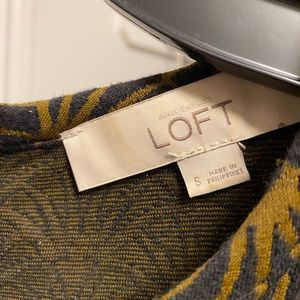 Loft army green and black 1/2 sleeve knee length casual shift dress size small S